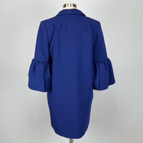 Banana Republic Womens Blue Bell Sleeve Coat Button Front Mid Length size Small - Picture 9 of 15